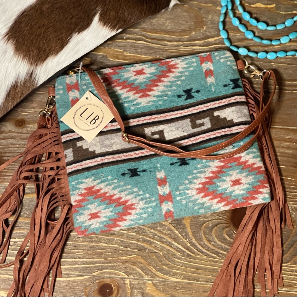 Western fringe crossbody bag